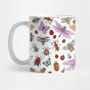 Pretty bugs, butterflies and dragonflies pattern Mug